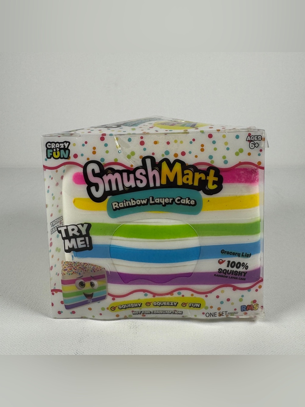 RMS SmushMart Crazy Fun Rainbow Layer Cake Squishy Viral Toy